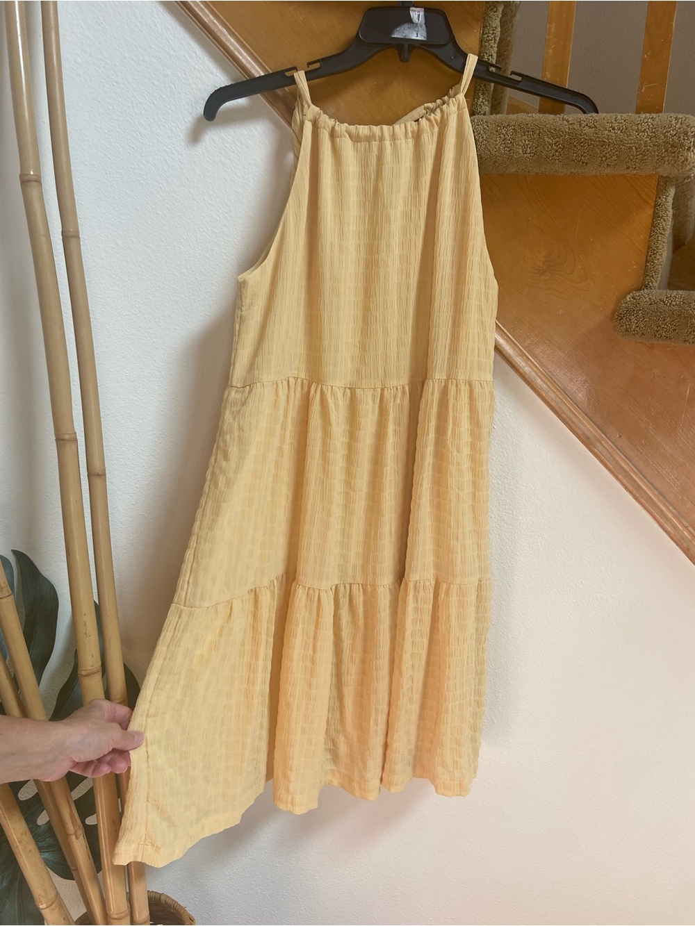 A New Day Yellow Sleeveless Tiered Summer Dress, never worn, women's size S